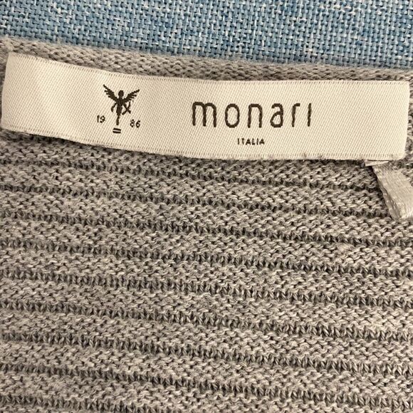 Monari cotton blend ribbed knit scoop neck lightweight Pullover Tunic size L - Picture 5 of 8